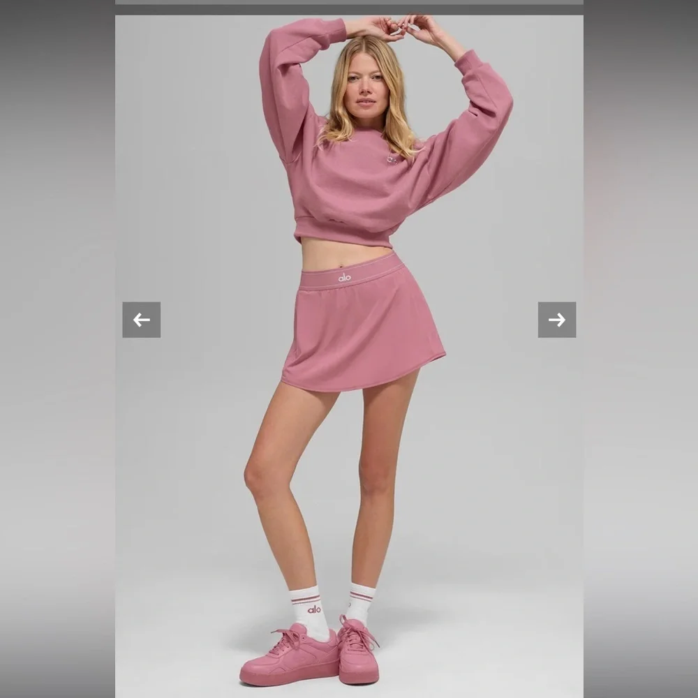 ALO Yoga Match Point Tennis Skirt Medium Limited: Pink Wild Rose NWT - Picture 3 of 7